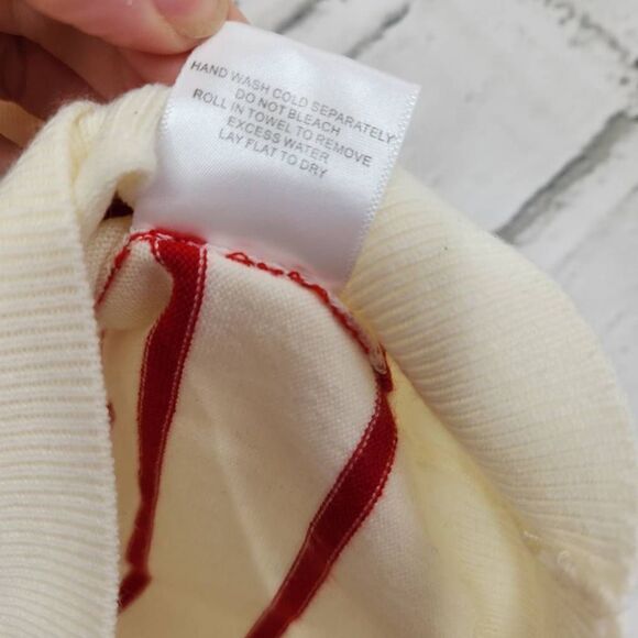 Mod Cloth Women's White Knit Striped Ruffle Short Sleeve Top Size Extra Small - Picture 10 of 10